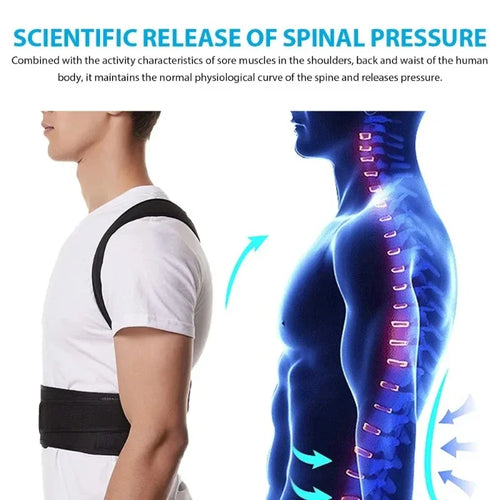 Coreluxe Back Brace Posture Corrector for Women and Men, Shoulder Straightener, Adjustable Full Back Support, Upper and Lower Back Pain Relief