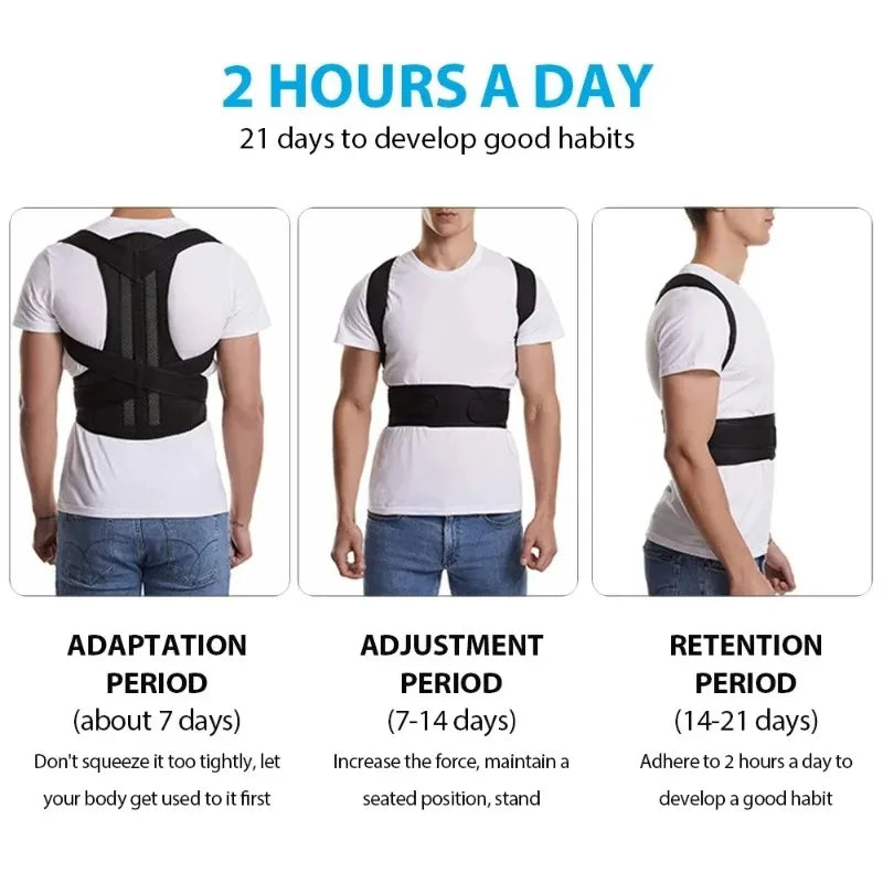 Coreluxe Back Brace Posture Corrector for Women and Men, Shoulder Straightener, Adjustable Full Back Support, Upper and Lower Back Pain Relief